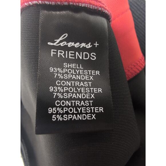 Lovers + Friends Black Red White Side Stripe Track Pants High Waist XS Revolve - Picture 6 of 9